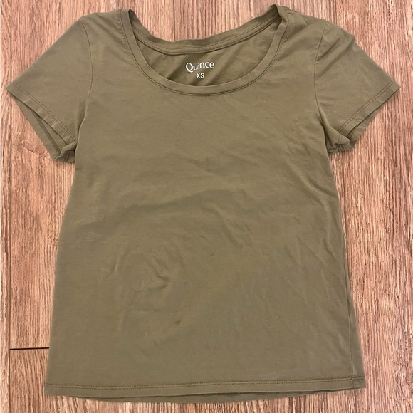 Quince Tops - Quince Olive Green Scoop Neck